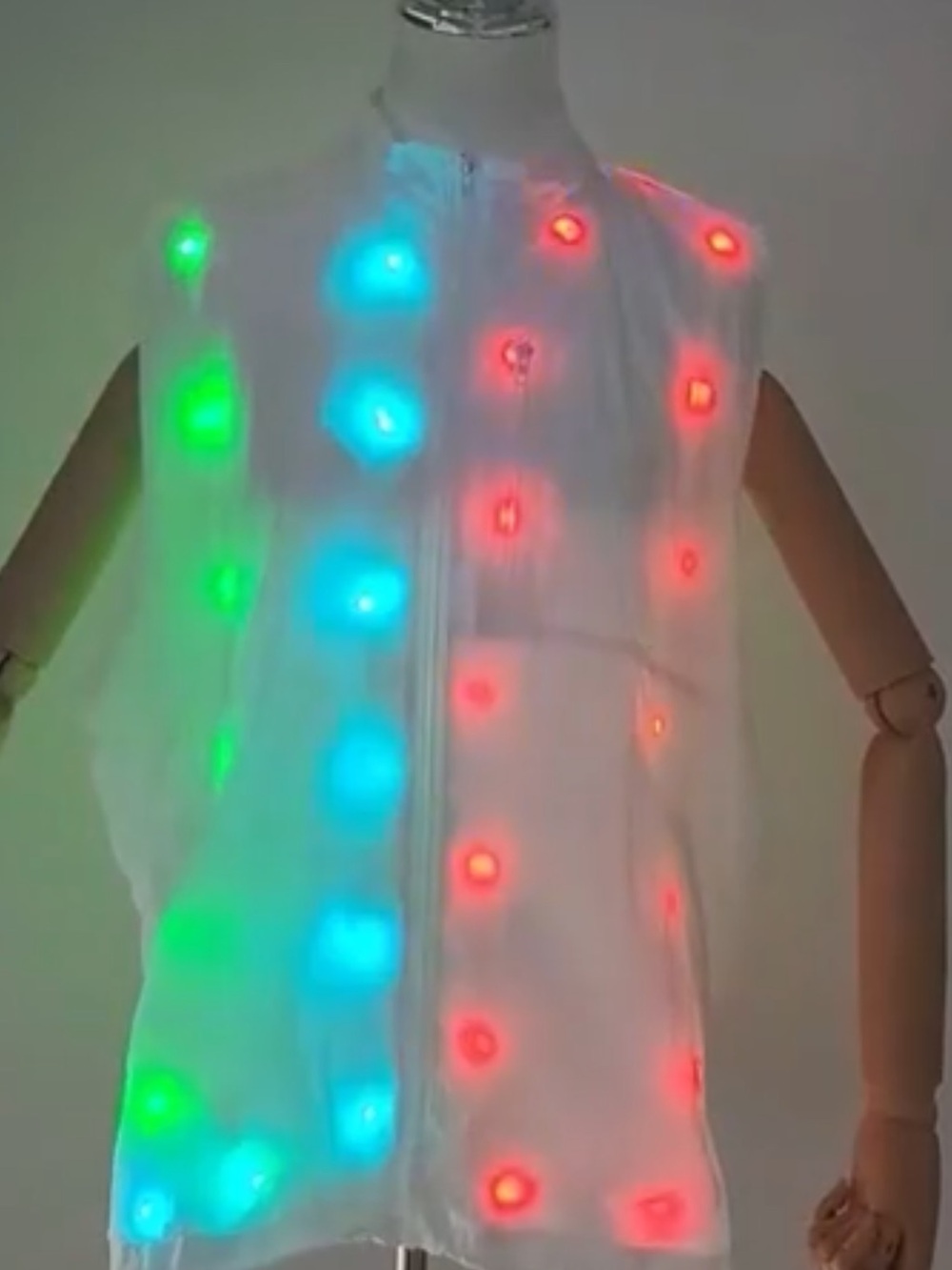 White LED Light-Up Vest with Multicolor LEDs
